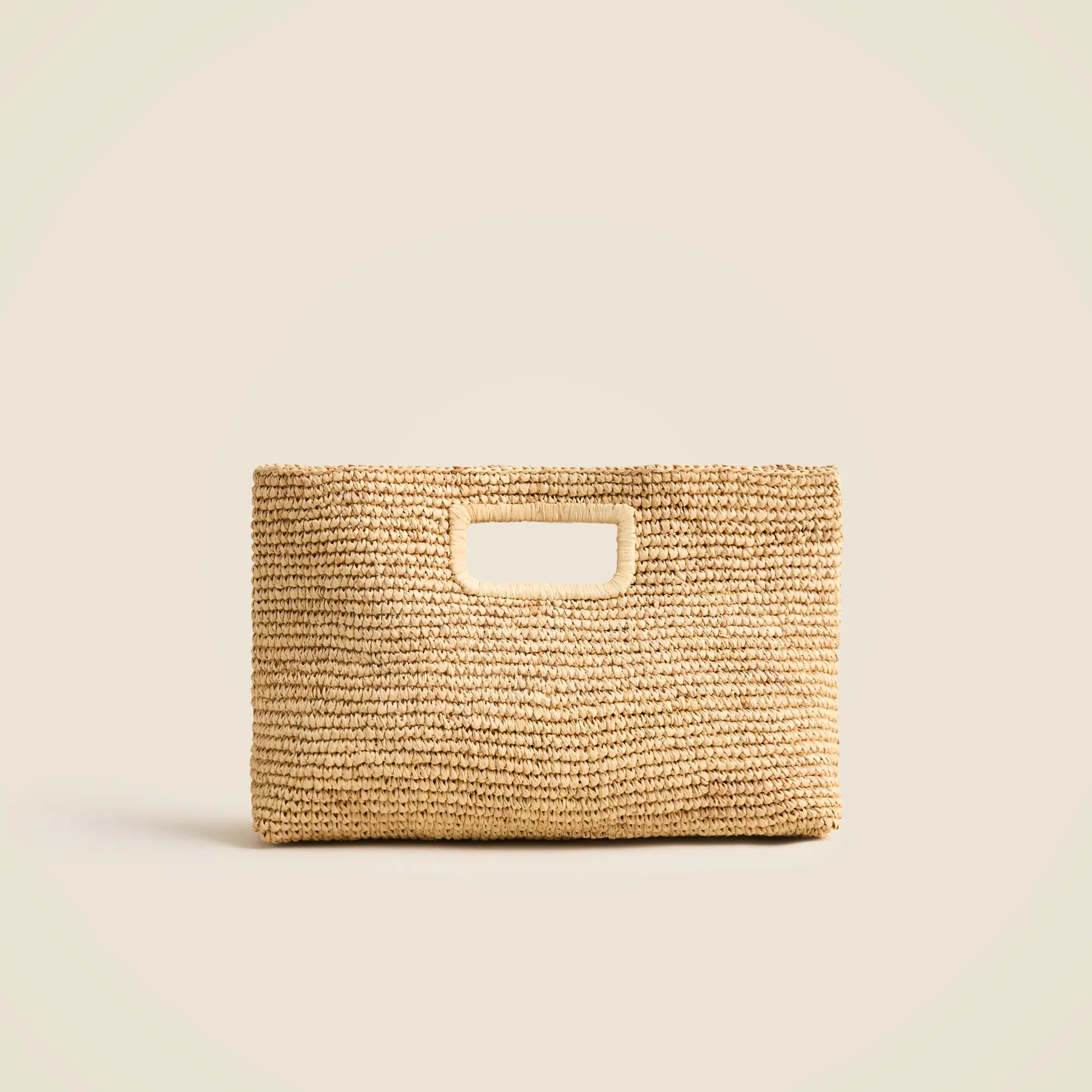 Handknotted raffia rectangular clutch | J. Crew US