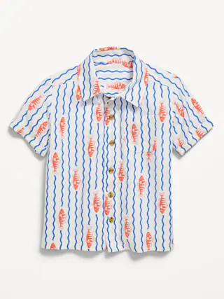 Printed Crinkle Pocket Shirt for Toddler Boys | Old Navy (US)