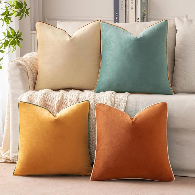 MIULEE Decorative Throw Pillow Covers Soft Velvet Pillow Covers Double-Sided Design Cushion Cases... | Amazon (US)