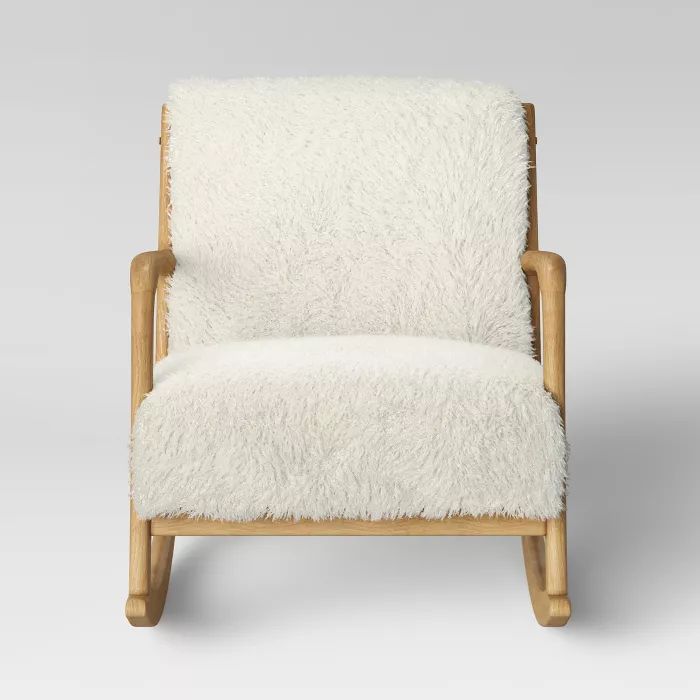 Esters Wood Arm Chair Sherpa White - Project 62™ | Target
