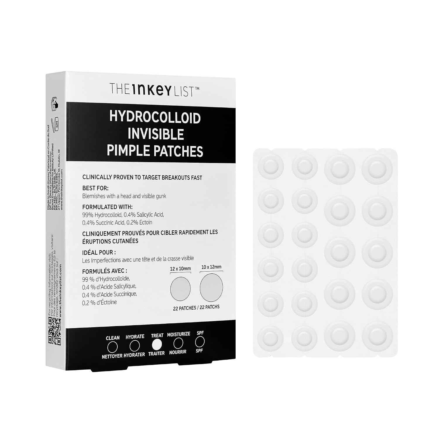 The INKEY List Hydrocolloid Invisible Pimple Patches, Spot Patches Contains Salicylic Acid, Day/Night Anti Acne Patches, Vegan & Cruelty Free, Suitable For All Skin Types | Amazon (US)