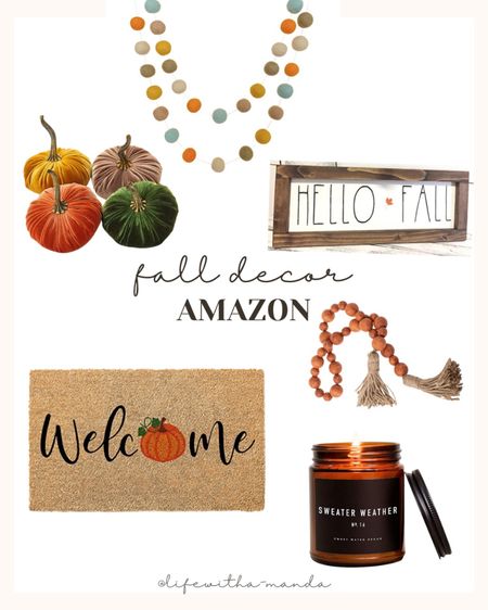 Fall decor🍂🍃

#amazon #amazonfinds #amazonhome #decor #homedecor #falldecor #pumpkins #fallsign #welcomemat #doormat #candle #fallgarland #garland

#LTKunder50 #LTKSeasonal #LTKhome