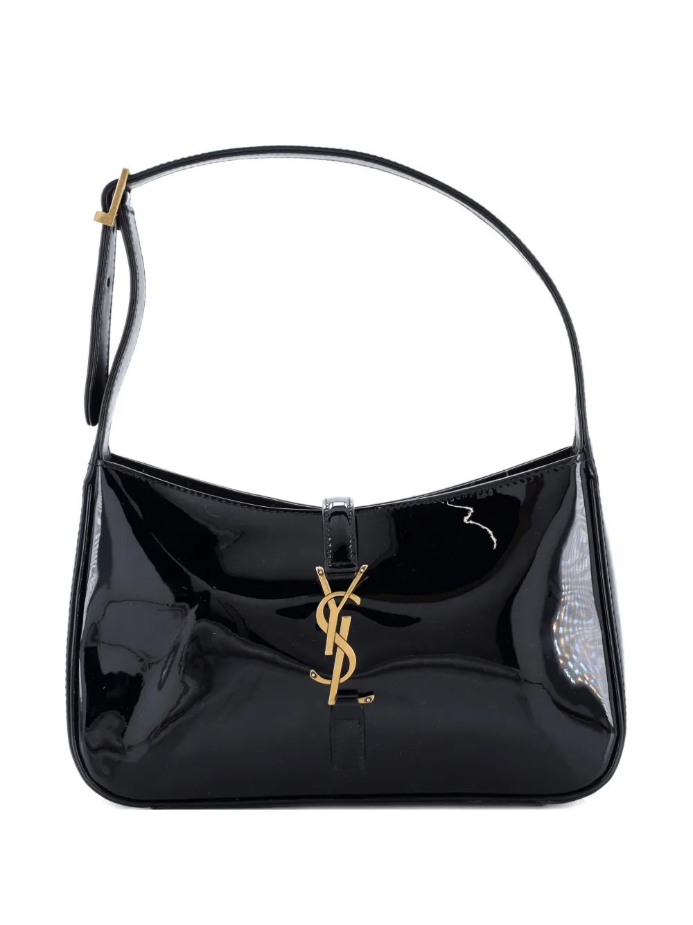 Saint Laurent Pre-Owned Le 5 a 7 Patent Small hobo bag - Black | Farfetch Global