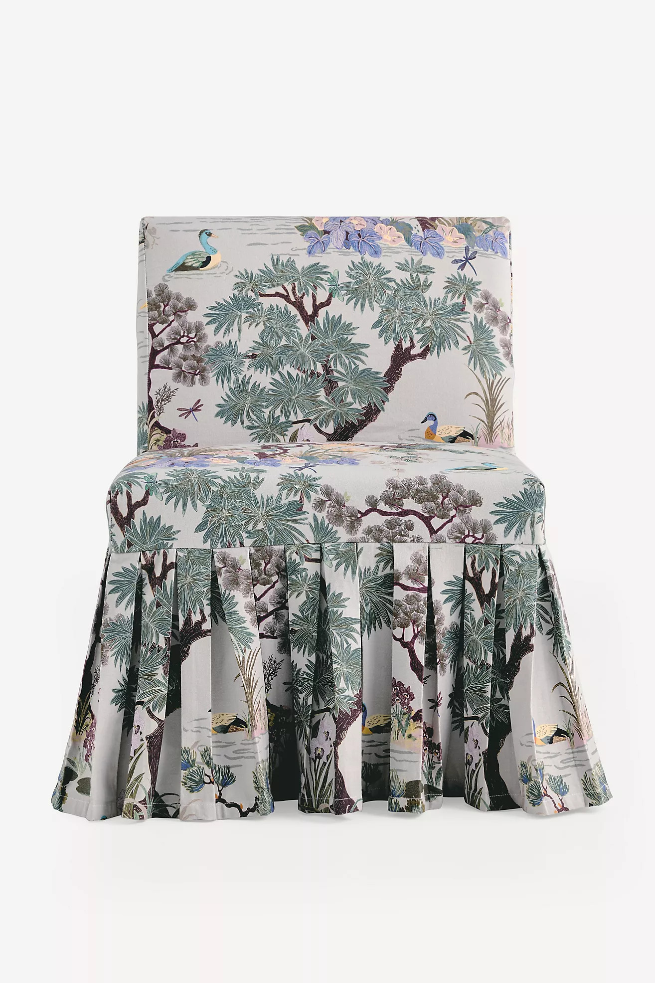 Layla Banquette Chair Printed Ruffle Slipcover | Anthropologie (US)
