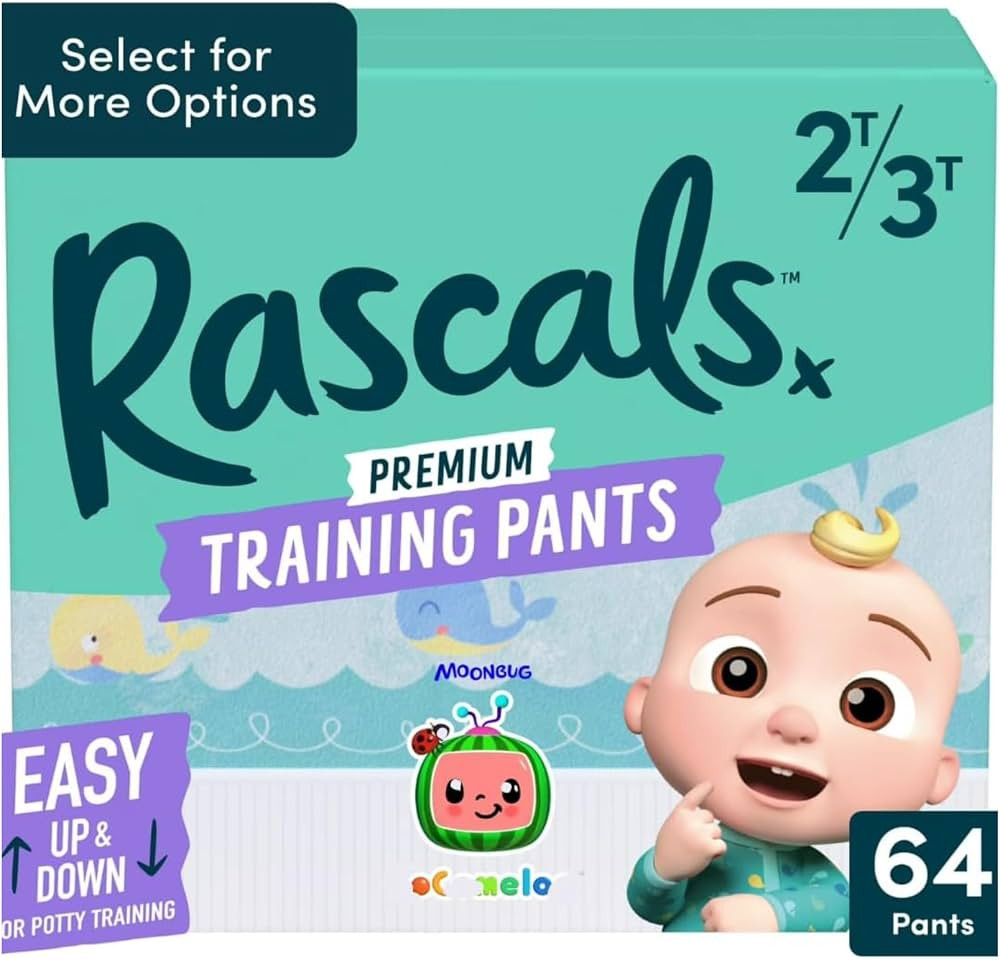 Rascal + Friends Cocomeloon Training Pants, Size 2T-3T, White, 64 Count | Amazon (US)