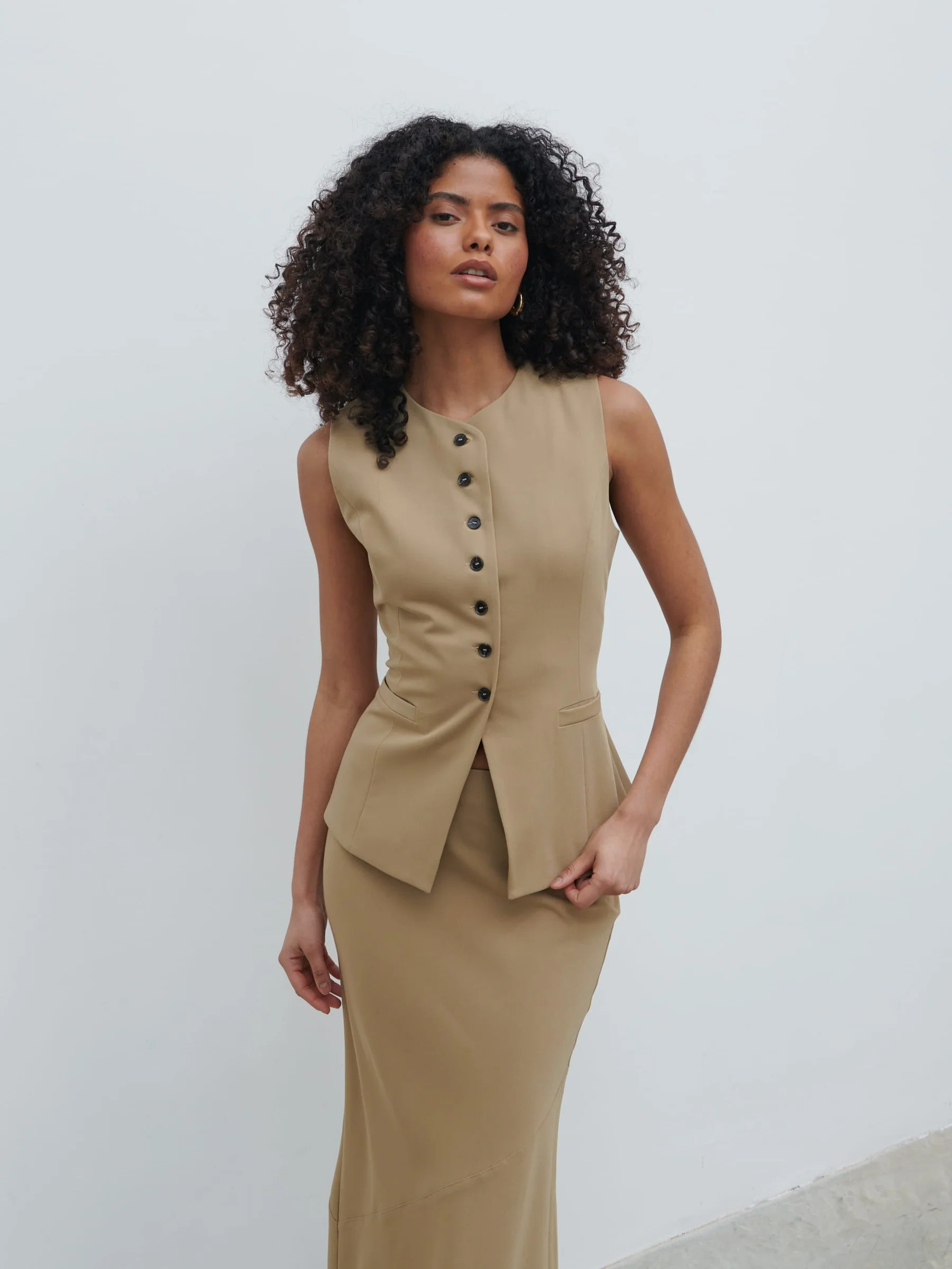 Jean Buttoned Down Waistcoat | Pretty Lavish (UK)