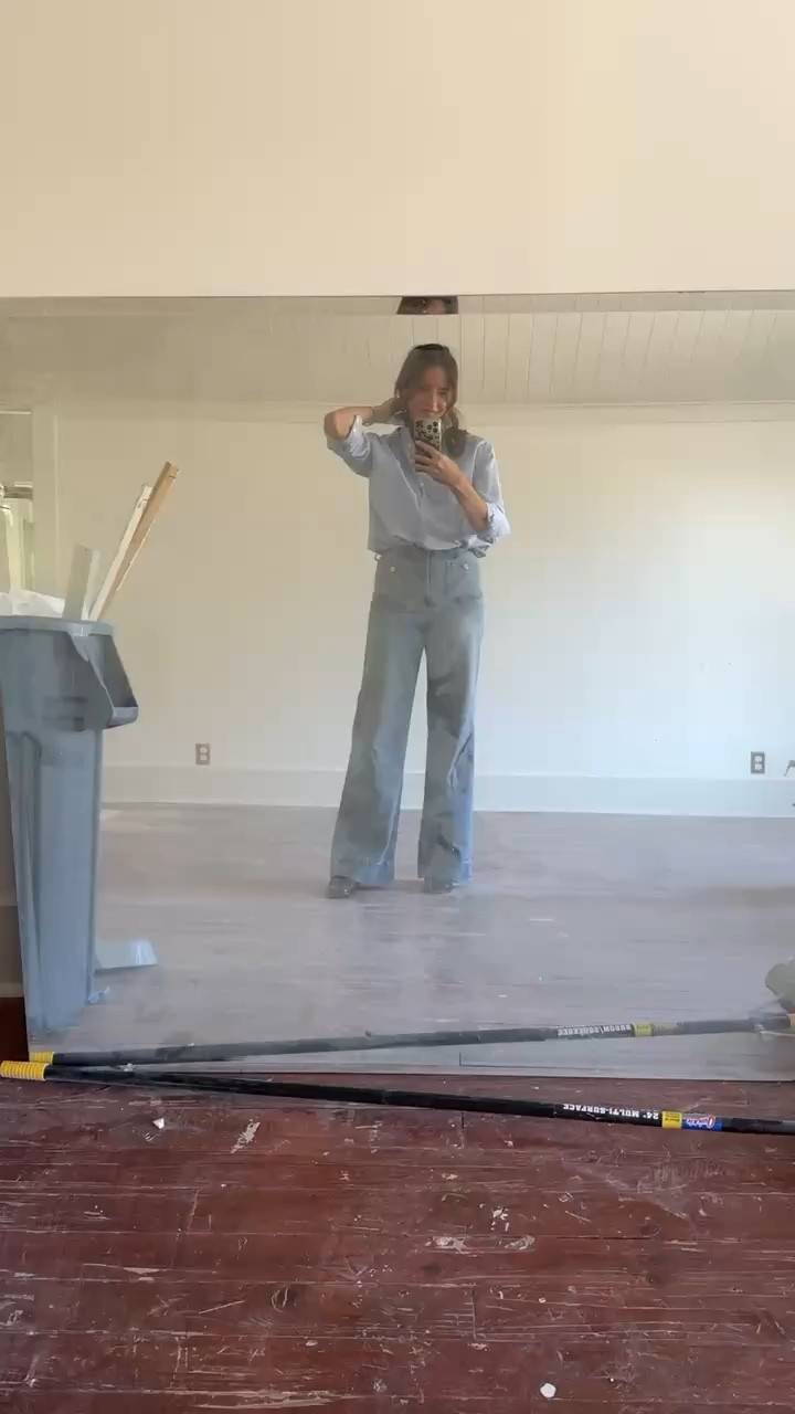 When in the middle of a renovation… fit checks look like this😂

#LTKootd #LTKWorkwear #LTKmomlife