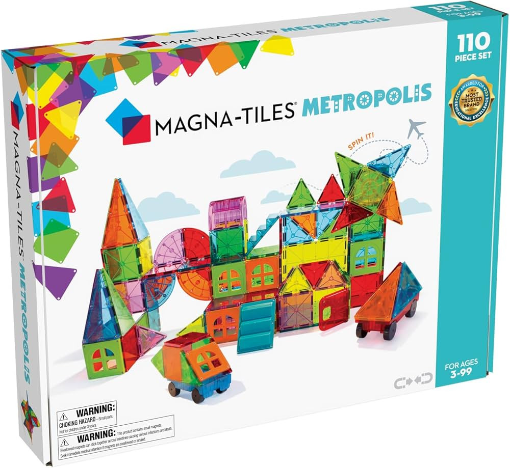 MAGNA-TILES Metropolis 110-Piece Magnetic Construction Set, The ORIGINAL Magnetic Building Brand | Amazon (US)
