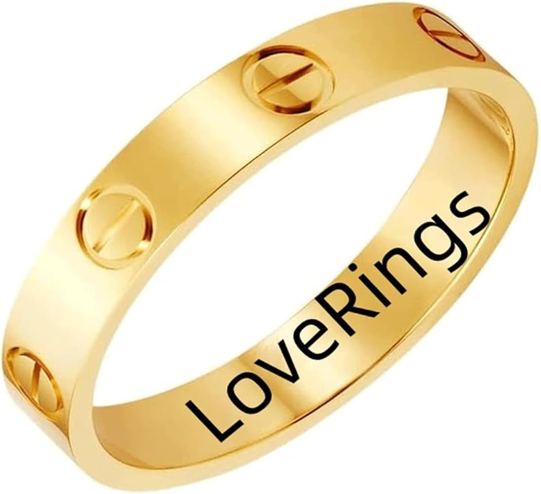 Love Rings with Screw Design for Women Band Rings Gold 18k Titanium Steel Wedding Ring Jewelry An... | Amazon (US)