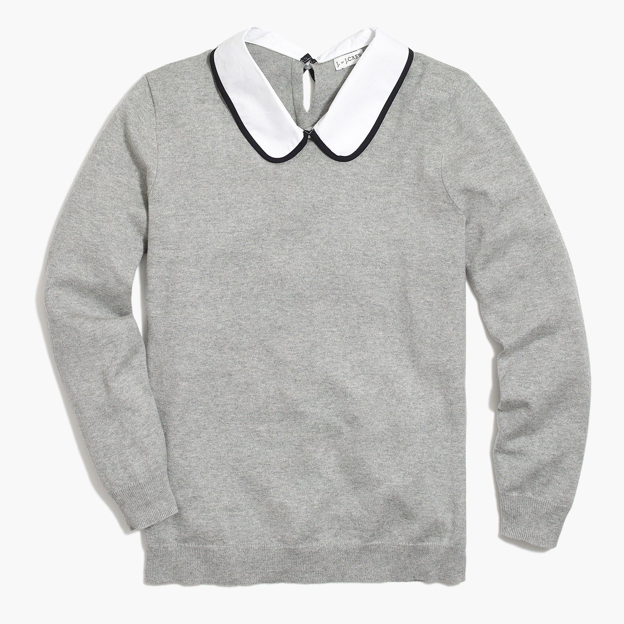 Pullover with woven collar | J.Crew Factory