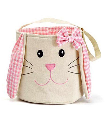 Pink Gingham Bunny Easter Basket | Zulily