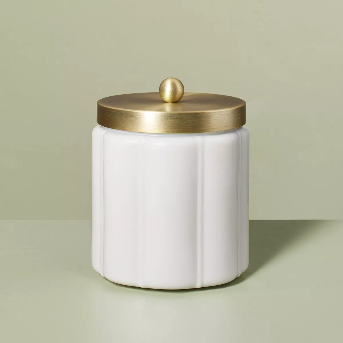 Milk Glass Bath Canister with Metal Lid - Hearth & Hand™ with Magnolia | Target
