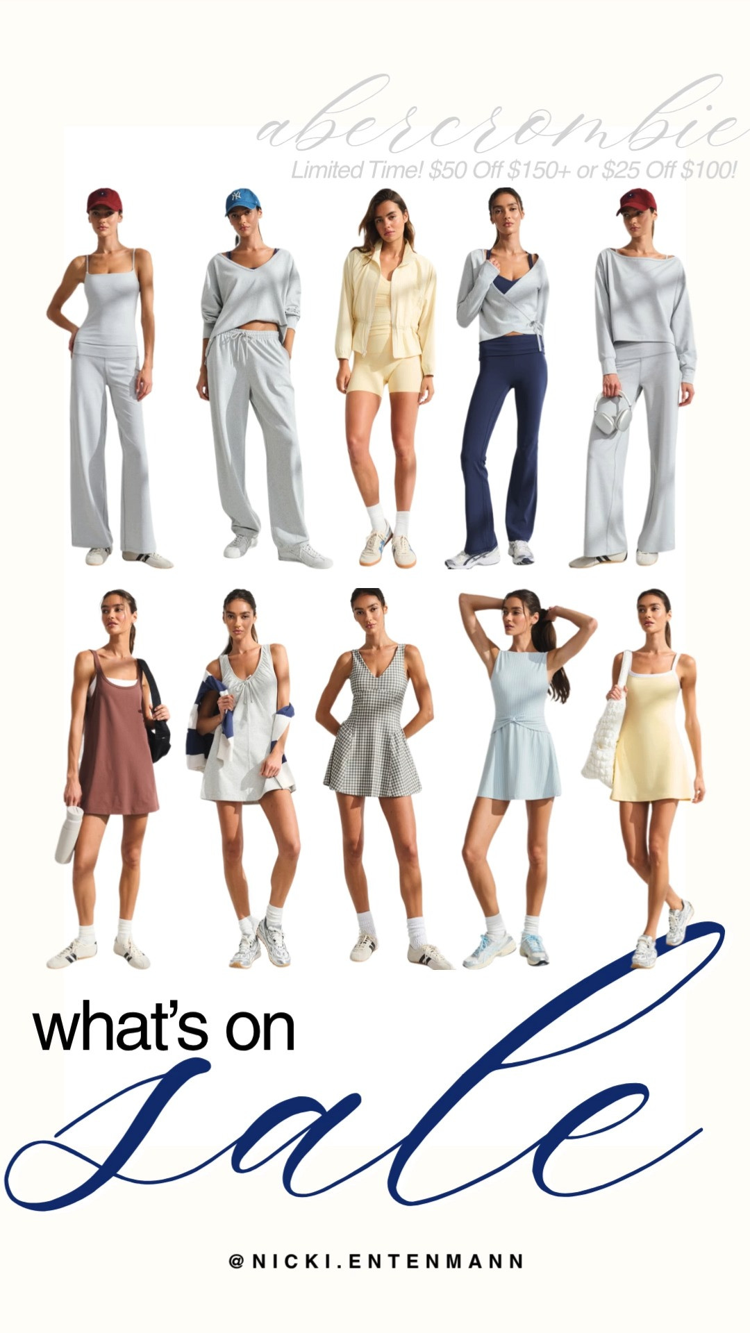 Save big with Abercrombie’s limited time deal offering $50 off $150 or $25 off $100. Shop ultra comfortable activewear sets, flared workout pants, lounge tops, and chic exercise dresses in seasonal colors today. #abercrombie #abercrombiestyle #ypb #activewear #salealert #athleisure #shoppinghaul #stylefinds #budgetfashion #modernliving 👟🛍️✨ 

 #LTKootd #LTKActive #LTKSaleAlert