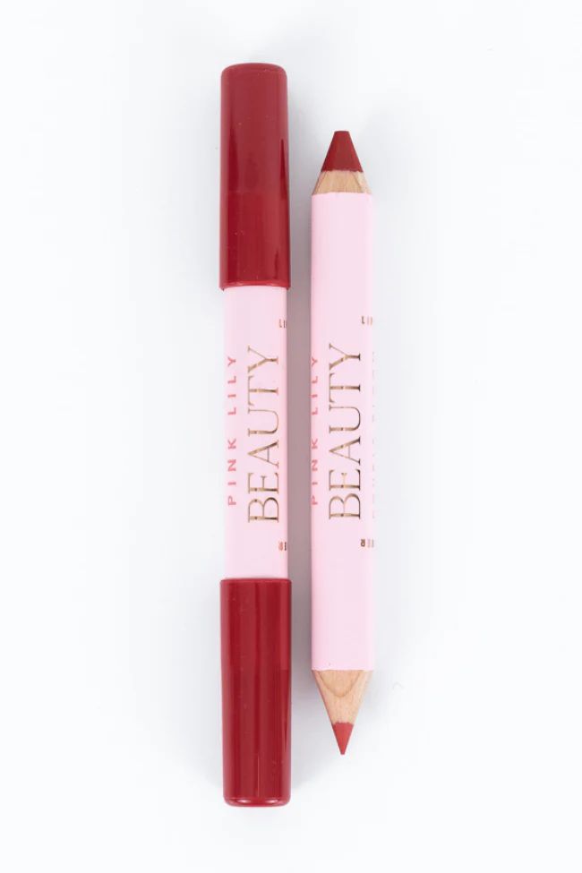 Pink Lily Beauty Double Bloom Dual Lipstick and Lip Liner - Drop Red Gorgeous | Pink Lily