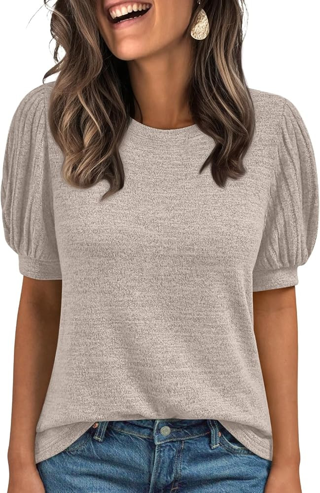 AUTOMET Womens Summer Tops Dressy Casual Blouses Business Short Sleeve Shirt 2025 Cute Trendy Swe... | Amazon (US)