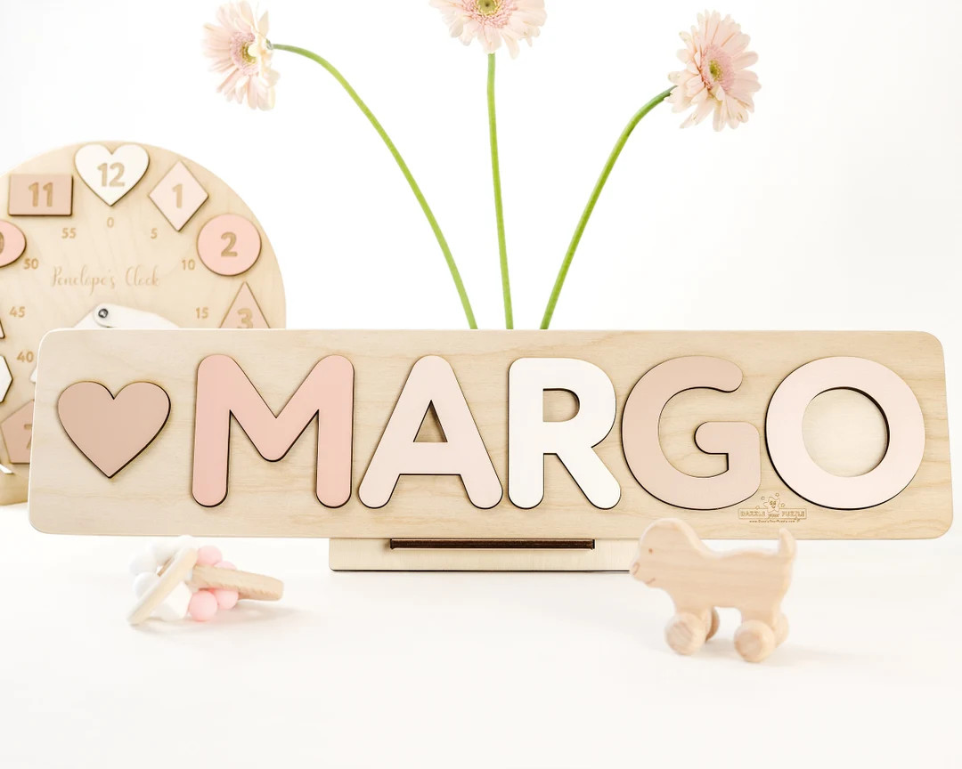 Personalized Wooden Name Puzzle 1st Baby Girl Boy Gift Birthday Toy for Toddler Kids Wooden Toys ... | Etsy (US)