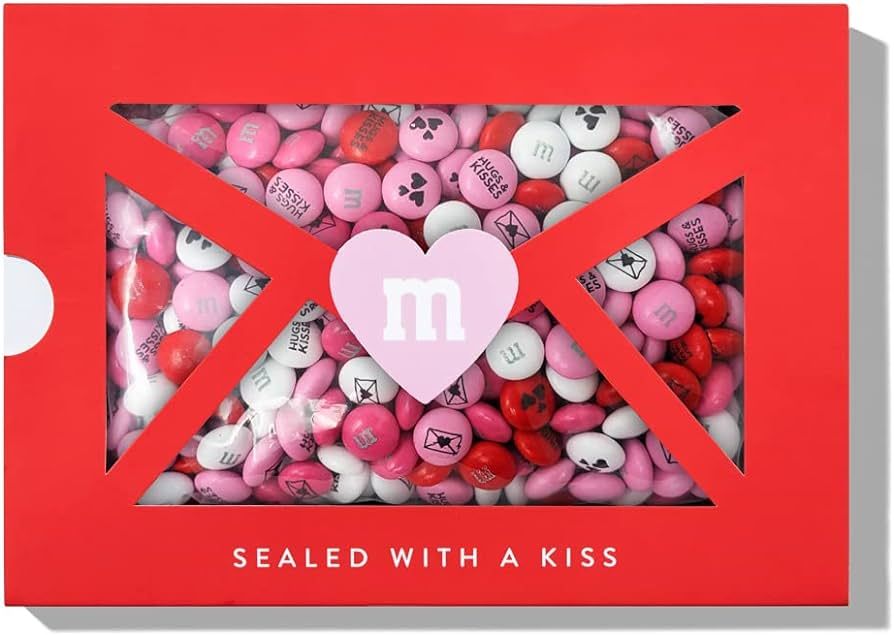 M&M'S Sealed With A Kiss Gift Box, 1 lb of Chocolate Candies, Printed M&M'S With Hugs & Kisses an... | Amazon (US)