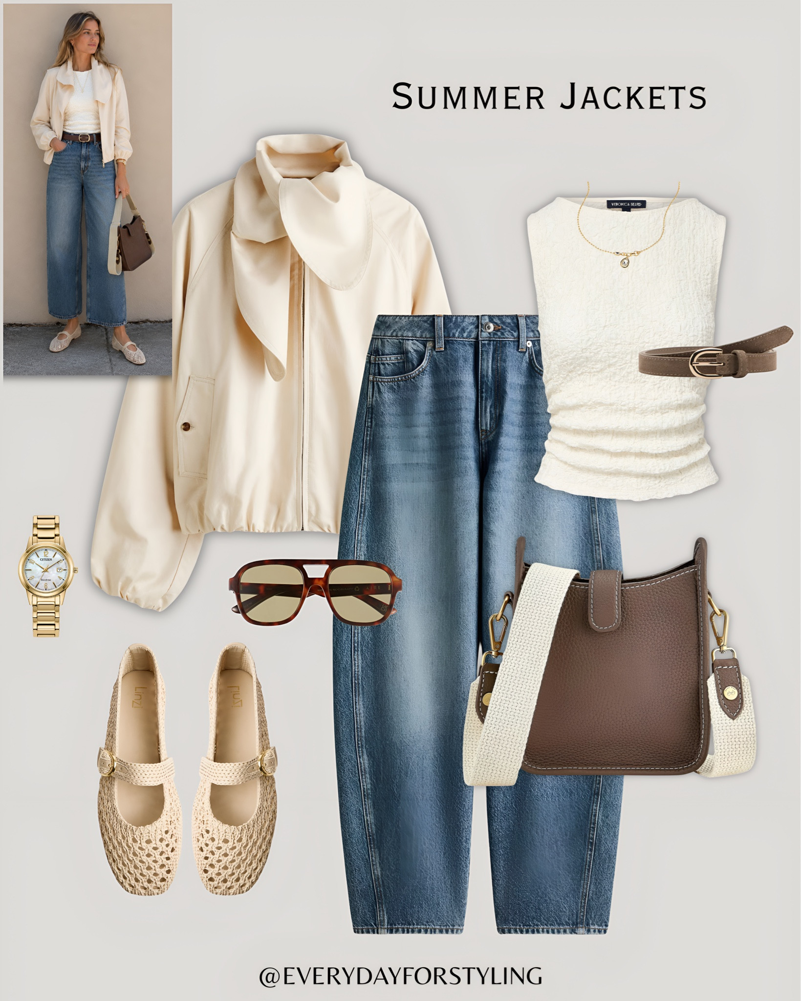 Ivory scarf collar jacket, cream knit and denim — quiet luxury at its most wearable 🦢 

H&M summer jacket outfits, how to style summer jackets, H&M embroidered jacket look, burgundy bomber outfit, cream jacket outfit women, summer jacket styling 2026, H&M fashion finds 2026, lightweight jacket outfit ideas, chic summer jacket looks, elevated H&M outfits, quiet luxury jacket style, affordable summer layering, jacket and jeans outfit women, European summer jacket style, everydayforstyling

#HMJacketStyle, #SummerJacketOutfits, #hmNewIn, #SummerOutfitIdeas, #ChicJacketLooks2026​​​​​​​​​​​​​​​​

#LTKootd #LTKTravel #LTKSeasonal