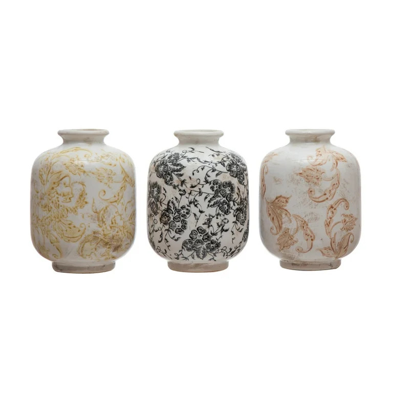 Creative Co-Op Set of 3, 5.75"H Terra Cotta Vase | Walmart (US)