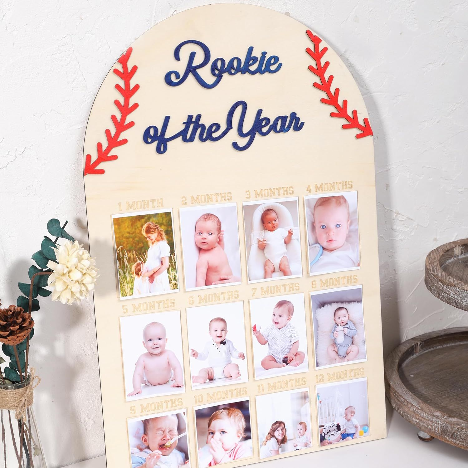 One Year Wooden Photo Decorations - Baseball 1st Birthday Decorations,Rookie of The Year,One Year... | Amazon (US)