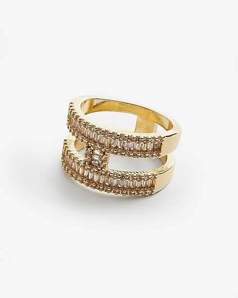 Rhinestone H Shape Ring | Express
