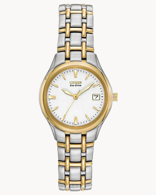 Corso - Ladies Eco-Drive Two-Tone White Dial Date Watch | CITIZEN | Citizen Watch