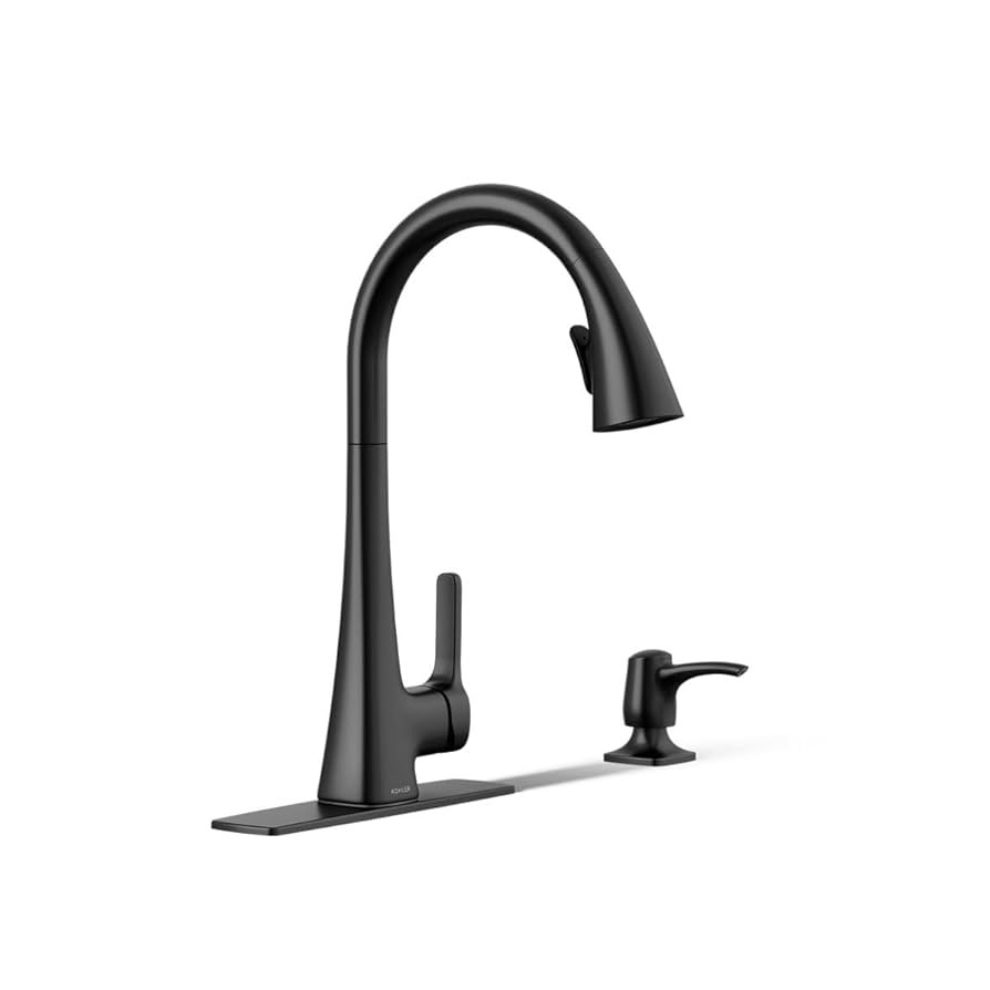 KOHLER R22867-SD-BL Maxton Pull-Down Kitchen Faucet with Soap Dispenser, Pull Down Sprayer, Matte... | Amazon (US)