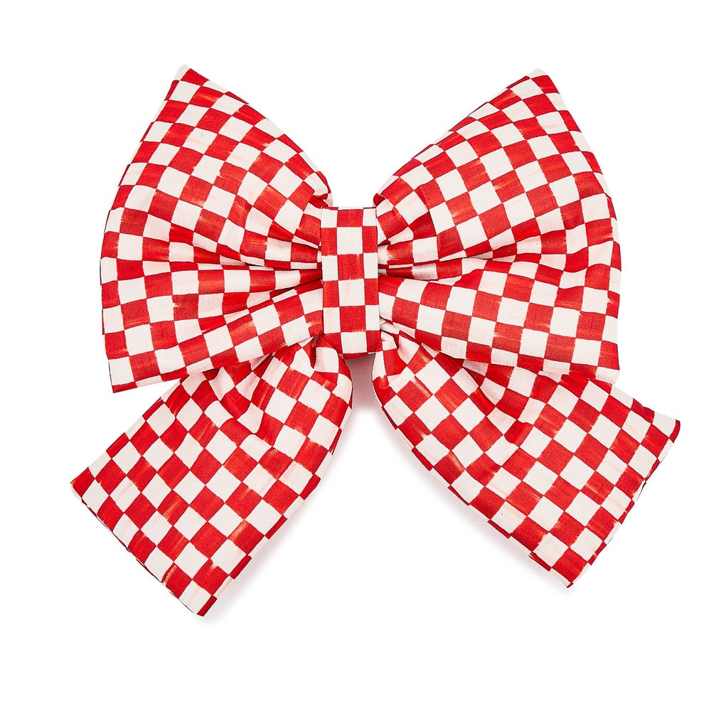 Red Check Medium Bow | MacKenzie-Childs