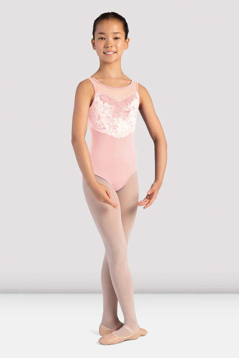 Girls Taylor Velvet Tank Leotard, Pink | Bloch UK, US & EU