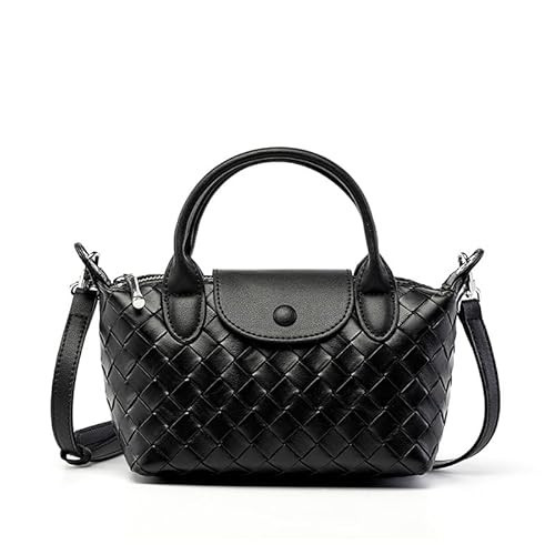 Mini Lightweight Leather Women's top Handle Handbag Fashion Travel Daily Satchel (Black) | Amazon (US)