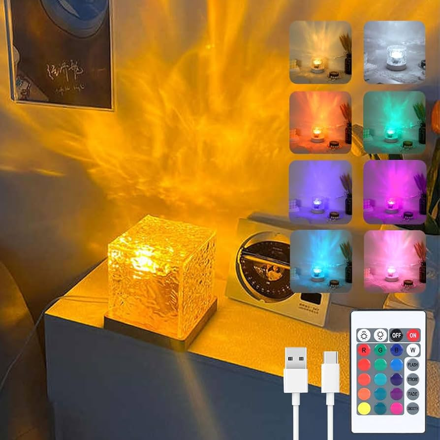 Ocean Wave Ceiling Projector,16 Colors Ocean Wave Light Projector, Water Ripple Ambient Night Lig... | Amazon (US)