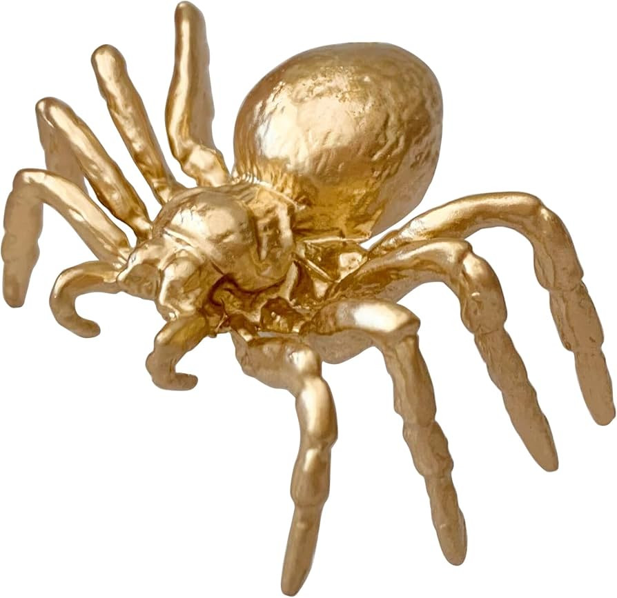 Gold Mini Spider Figurine, Solid Metal Animal Ornament, Mini Spider Sculpture for Home Office Gar... | Amazon (US)