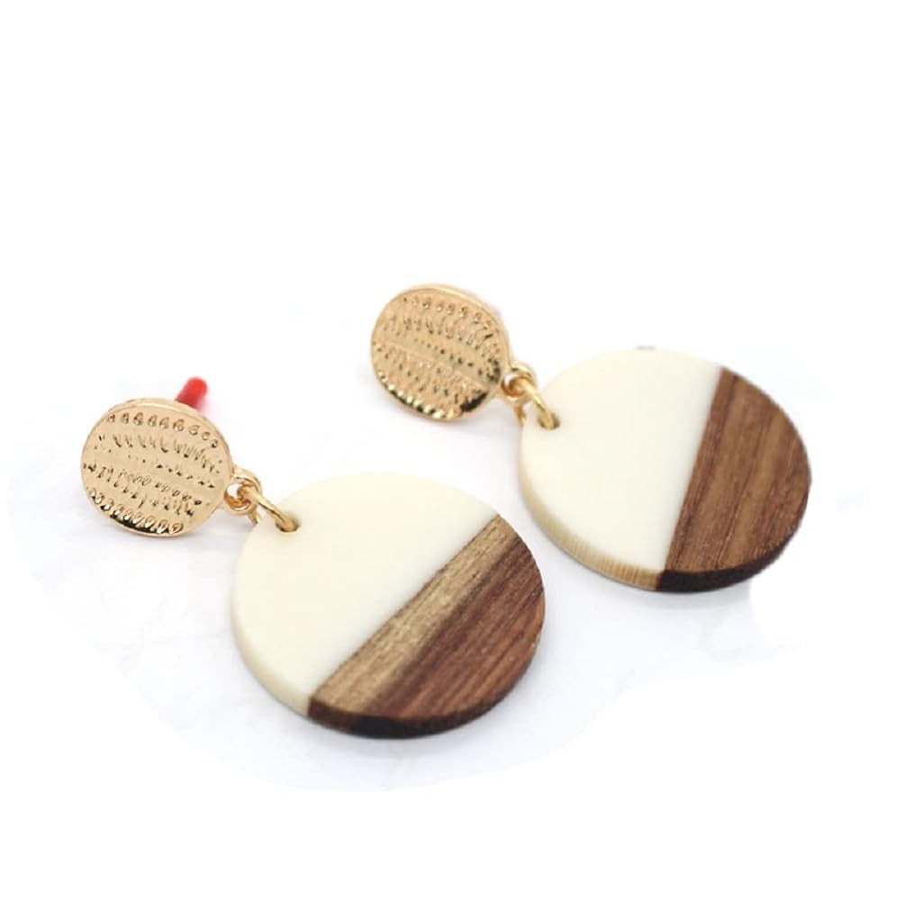 Retro Wooden Resin Geometric Bar Drop Dangle Earrings Layered Leopard for Women Polymer Clay Ligh... | Amazon (US)