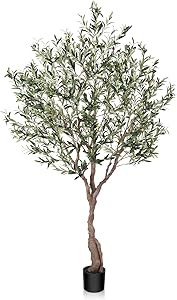 LOMANTO Olive Trees Artificial Indoor, 7Ft Artificial Olive Plants, Tall Faux Olive Tree, Fake To... | Amazon (US)