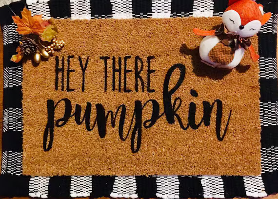 Hey there pumpkin fall welcome doormat | Etsy (US)