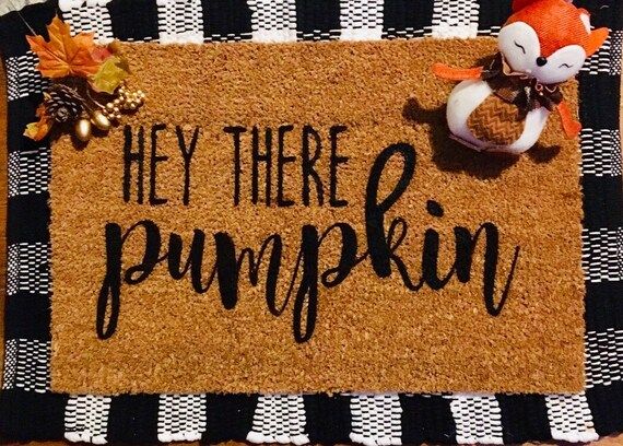 Hey there pumpkin fall welcome doormat | Etsy (US)