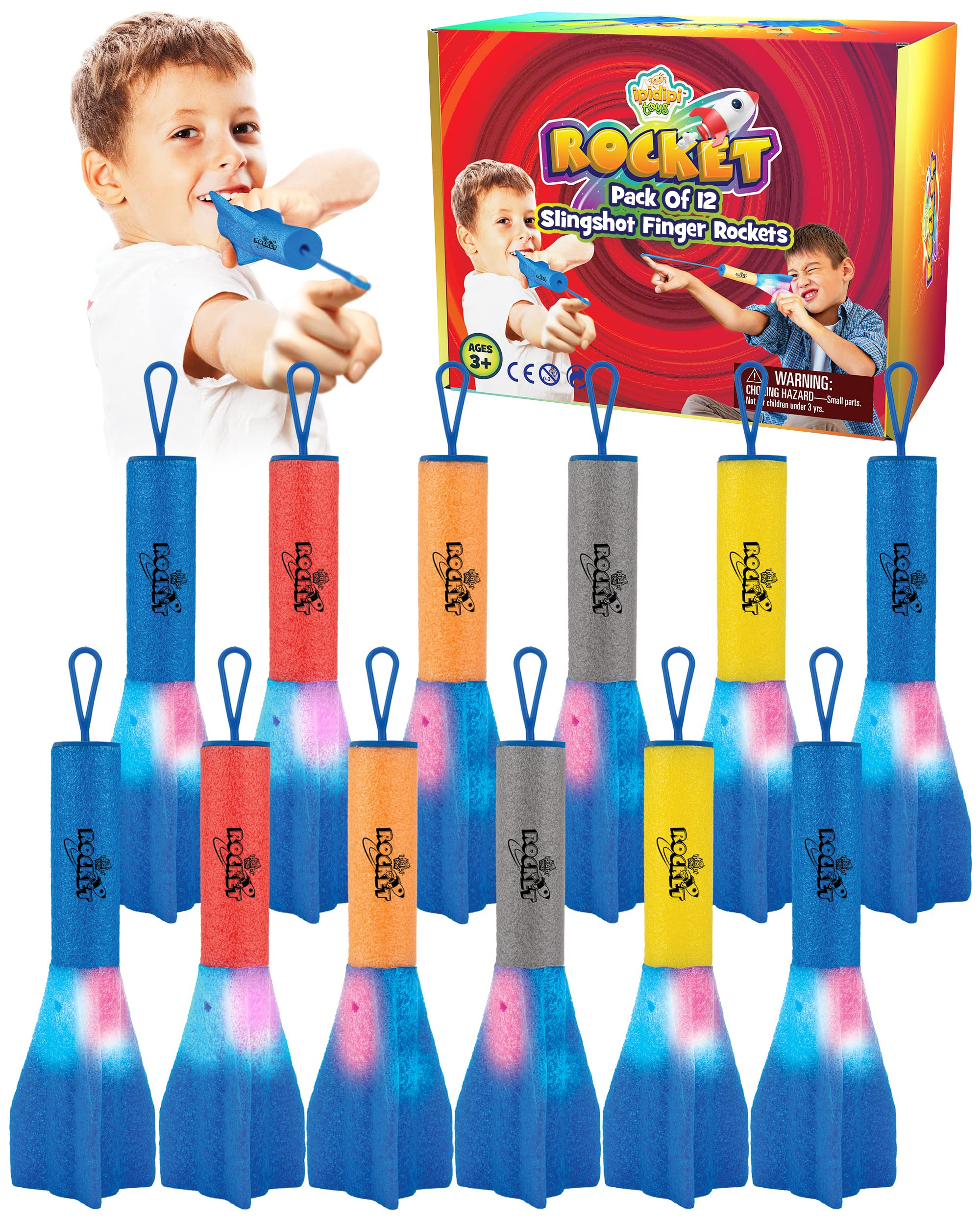 IPIDIPI TOYS Finger Rockets – Foam Rocket Launcher for Kids, Party Favors, High-Flying Air Rock... | Amazon (US)