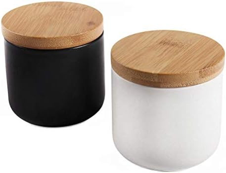77L Food Storage Jar, (Set of 2) Ceramic Food Storage Jar with Storage Bag and Wooden Lid, 6.08 F... | Amazon (US)