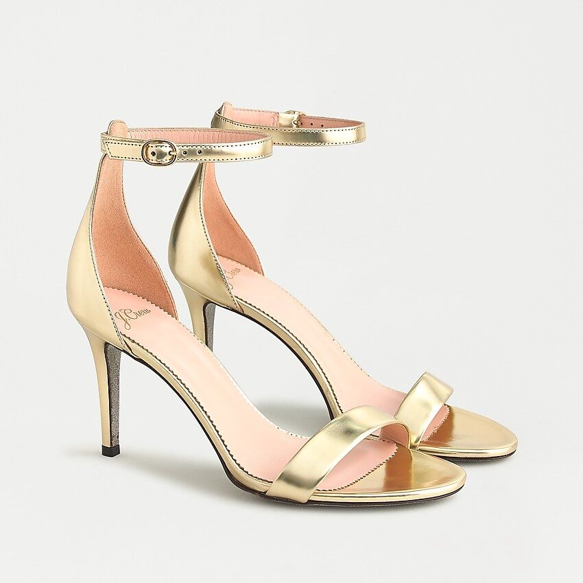 Riley sandals in reflective gold with glitter sole | J.Crew US