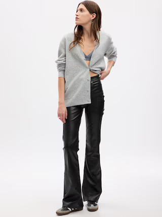 High Rise Vegan Leather '70s Flare Pants | Gap (US)