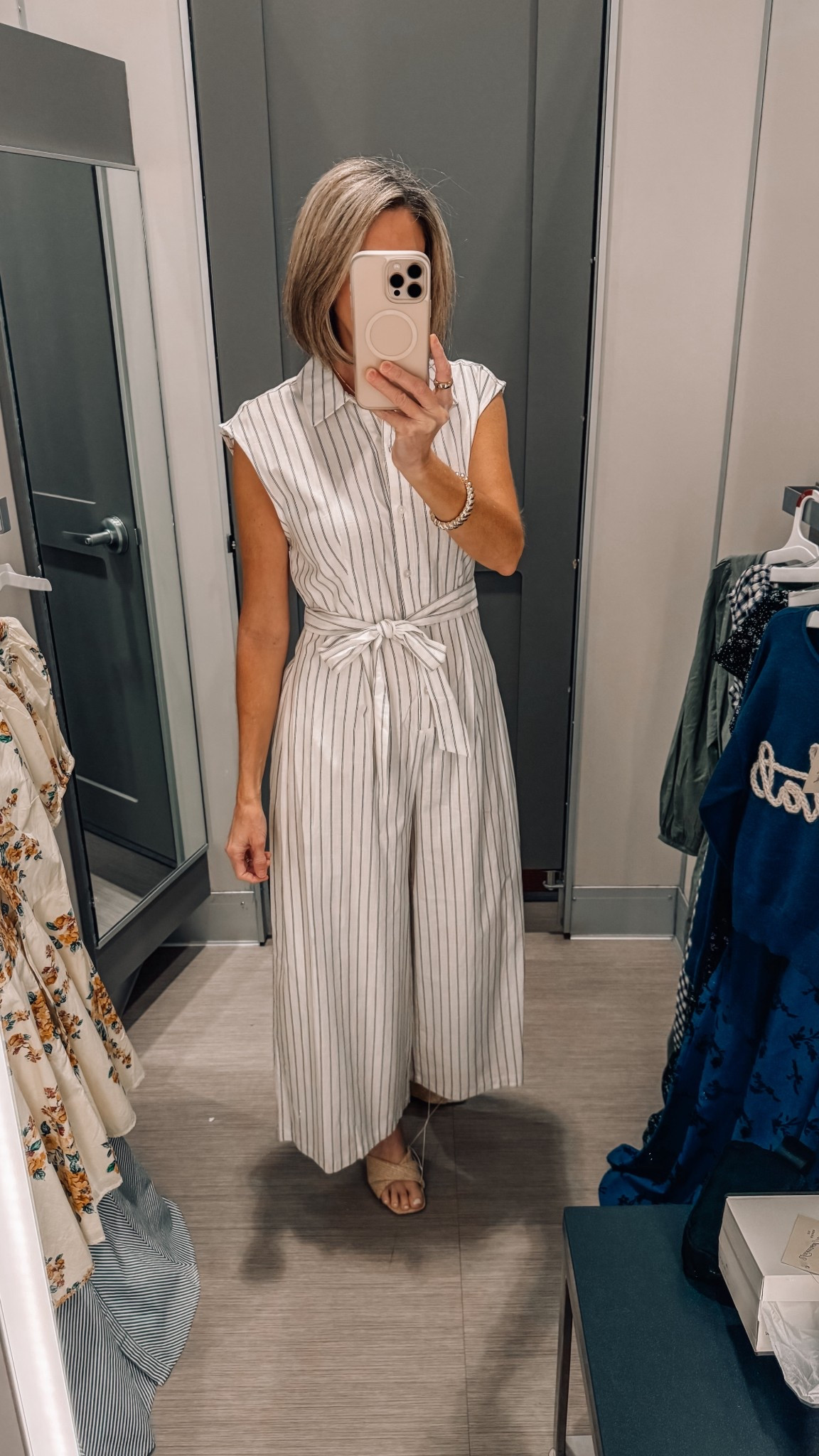Elevated casual striped jumpsuit with pockets that works for vacations, brunch, and busy mom days. An easy one and done outfit. Wearing size small Also available in blackk

striped jumpsuit | wide leg jumpsuit | belted jumpsuit | jumpsuit with pockets | casual summer outfit | everyday style | neutral outfit | Target style | spring outfit idea | vacation outfit | summerstyle | jumpsuitoutfit

#LTKootd #LTKSeasonal #LTKOver40