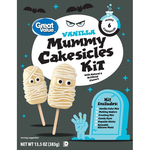 Great Value Halloween Vanilla Mummy Cakesicles Kit, 13.5 oz - Walmart.com | Walmart (US)