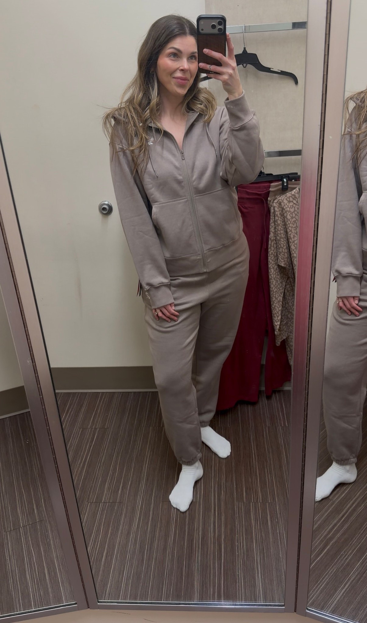 The comfiest set from Reebok 🤎 I love that it’s a zip up hoodie so I can wear a basic or fun tee underneath! Color is gritty grey! 

#LTKgrwm #LTKootd
