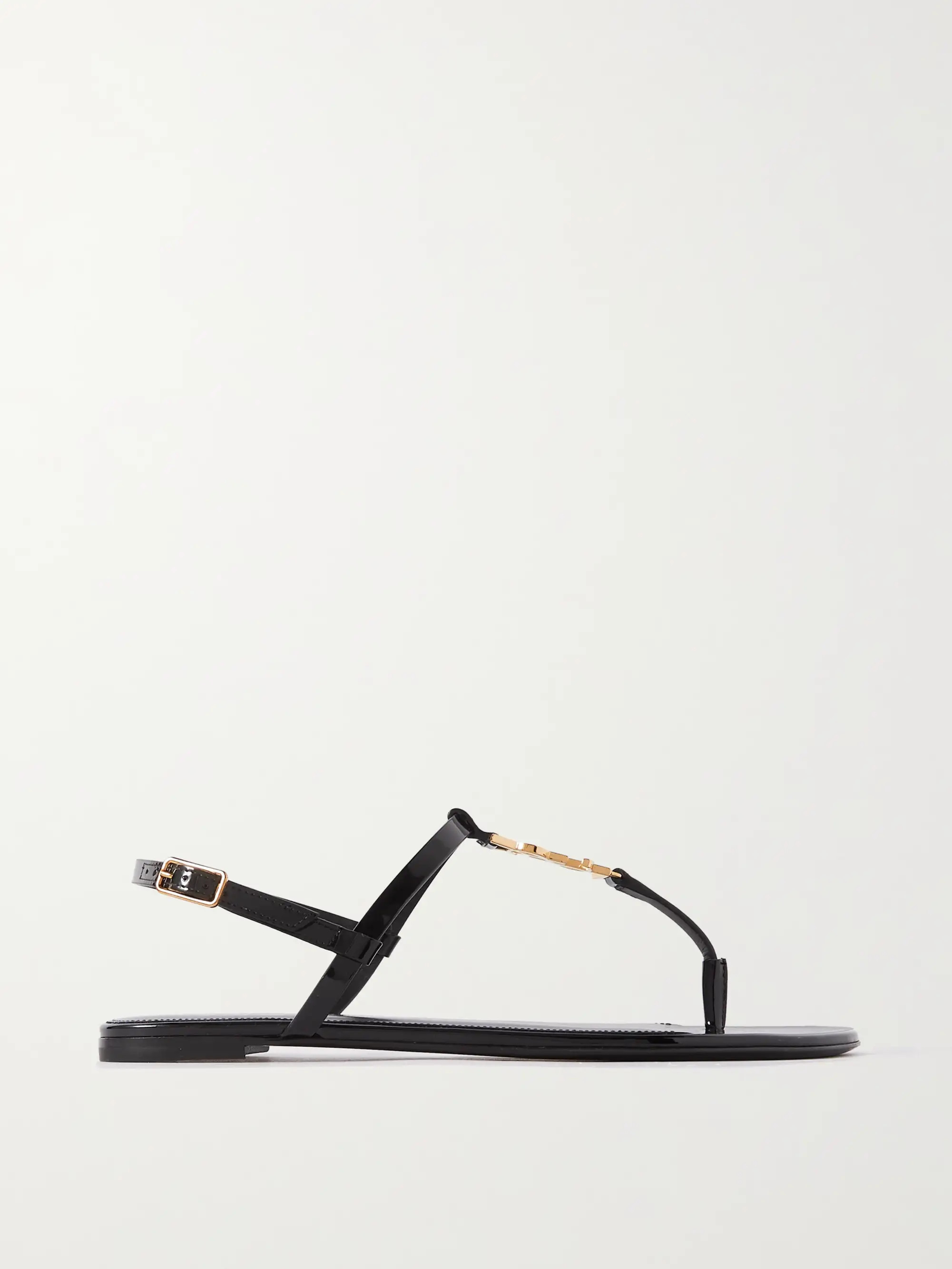 Cassandra logo-embellished patent-leather slingback sandals | NET-A-PORTER (US)