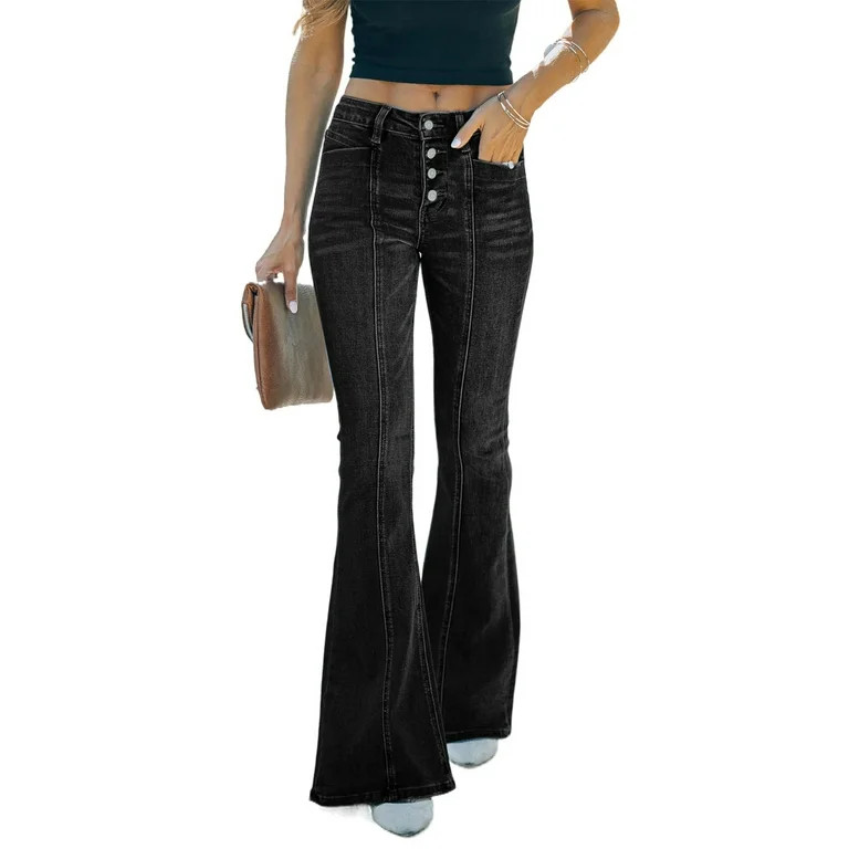 Chase Secret Womens Flare Jeans High Waist Stretch Bell Bottom Jeans Washed Wide Leg Denim Pants ... | Walmart (US)