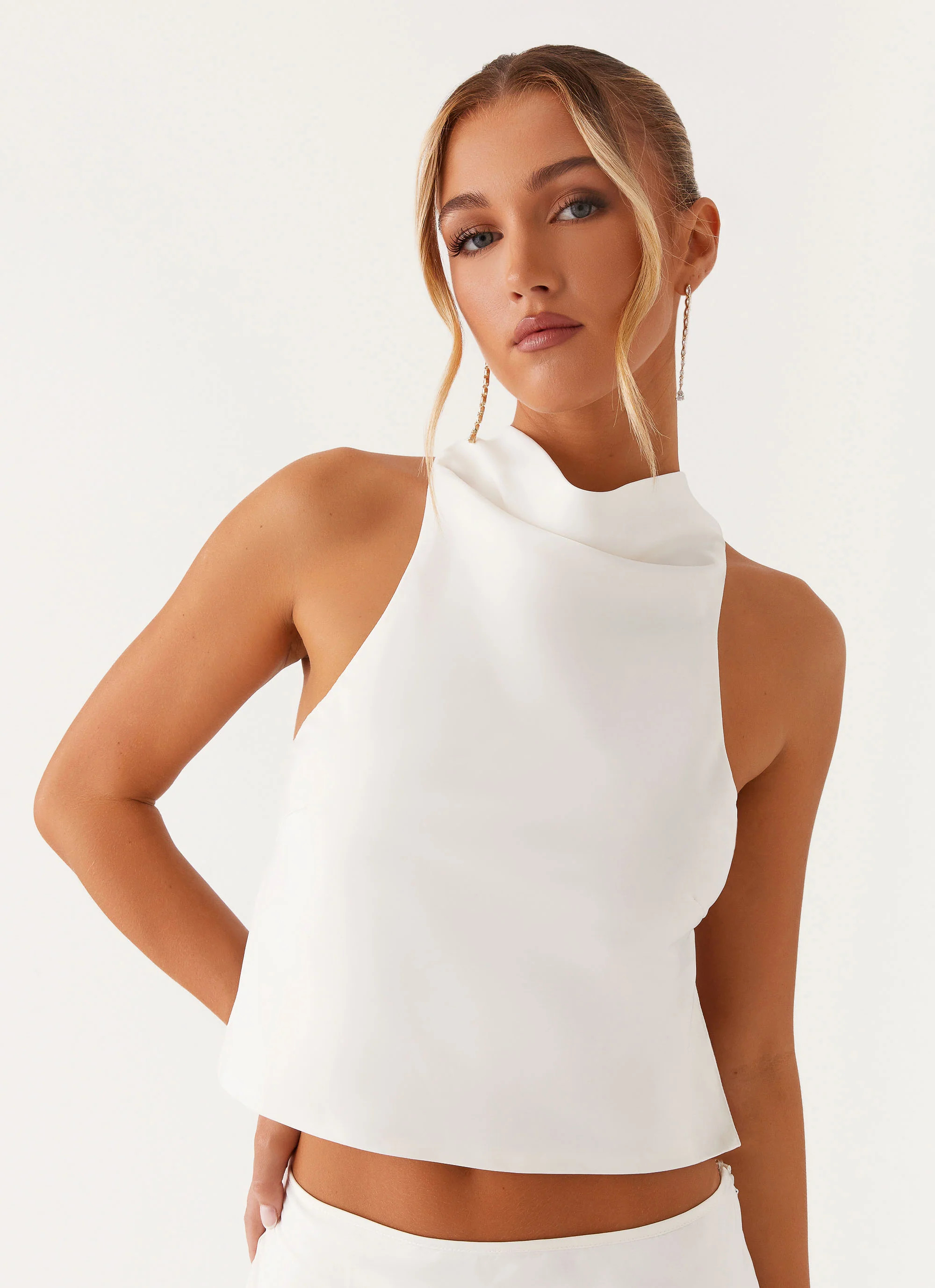 Brookie Satin Top - White | Peppermayo (Global)