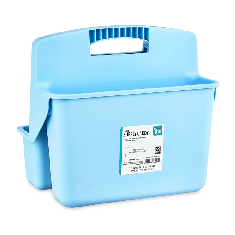 Pen+Gear Large Supply Caddy, 11.81" x 8.43" x 11.04", Sky Blue | Walmart (US)