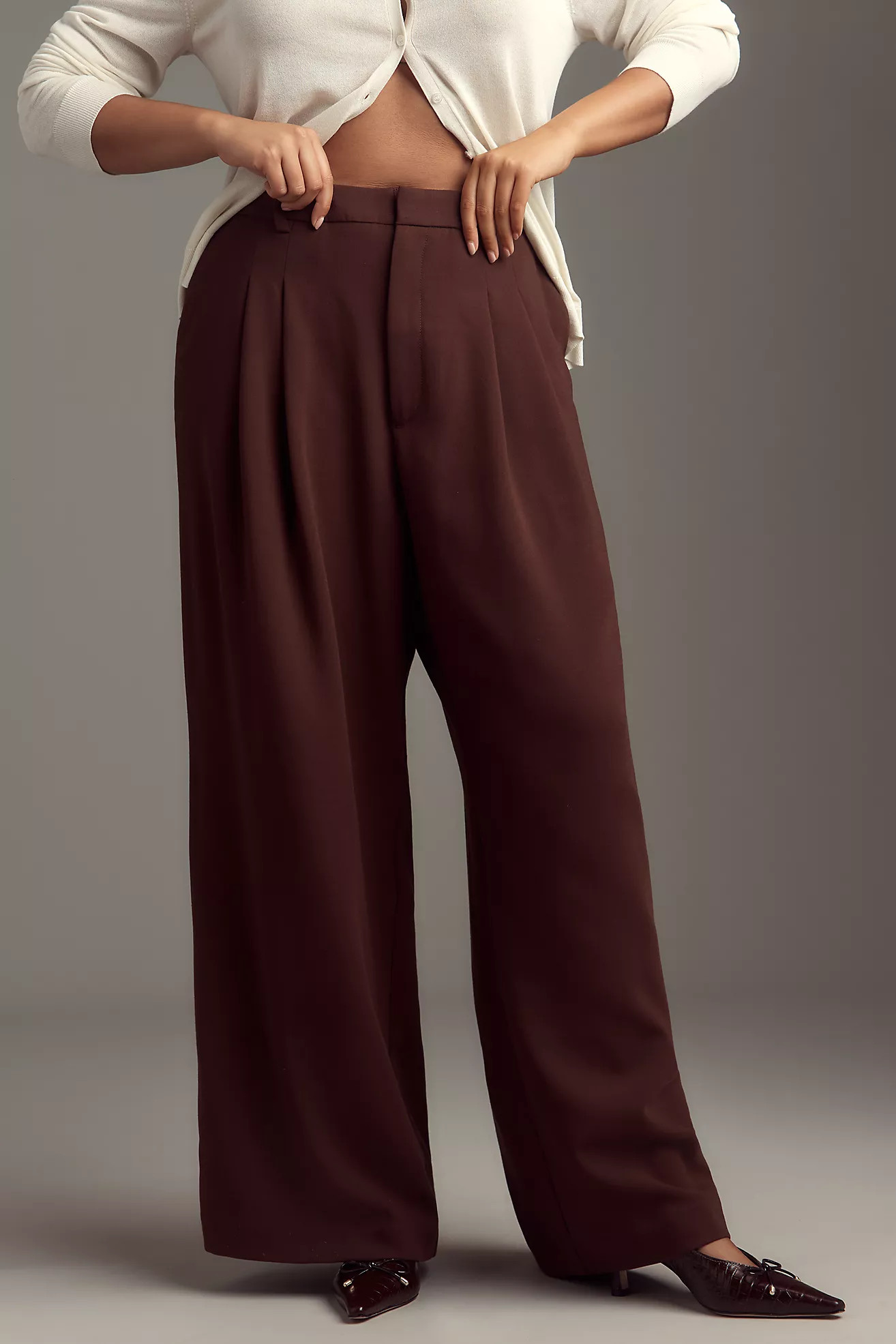 The Avery Wide-Leg Pleated Trousers by Maeve | Anthropologie (US)