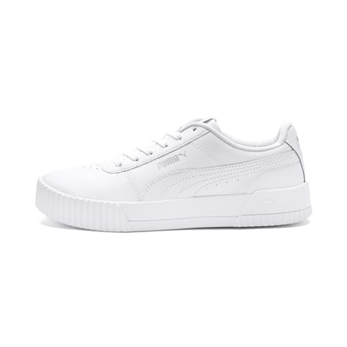 PUMA Women's Carina Leather Sneaker, White-White-Silver, 11 | Amazon (CA)