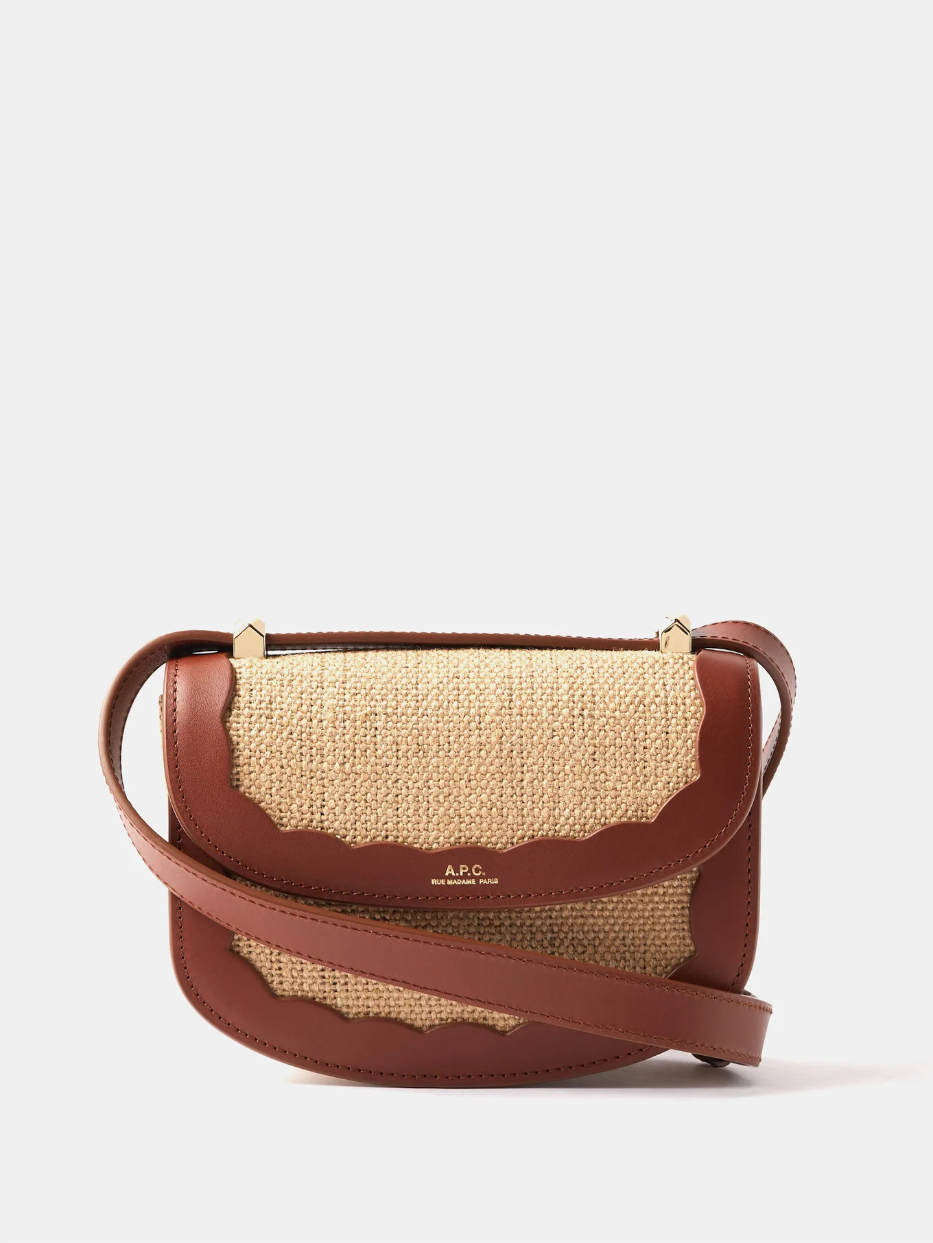 Genève leather-trim jute cross-body bag | Matches (US)